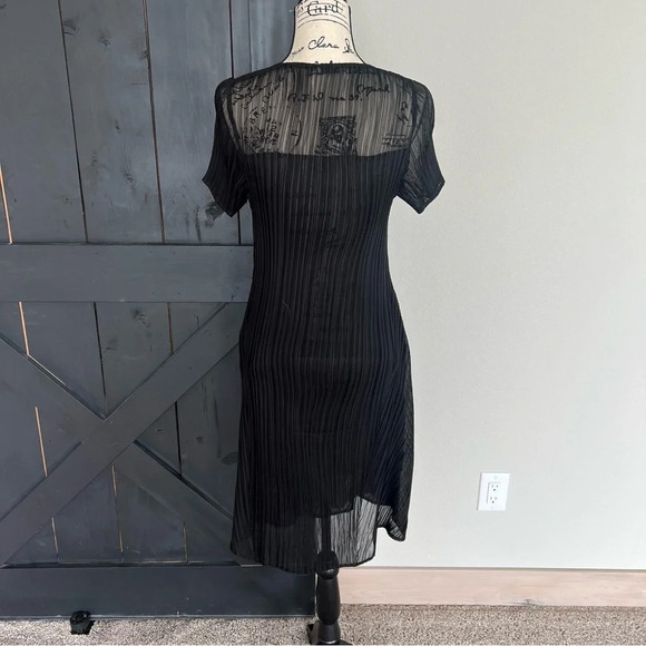 NWOT ALQUEMA Black Midi Dress Bohemian Casual Satin Women’s 8 - Picture 6 of 11